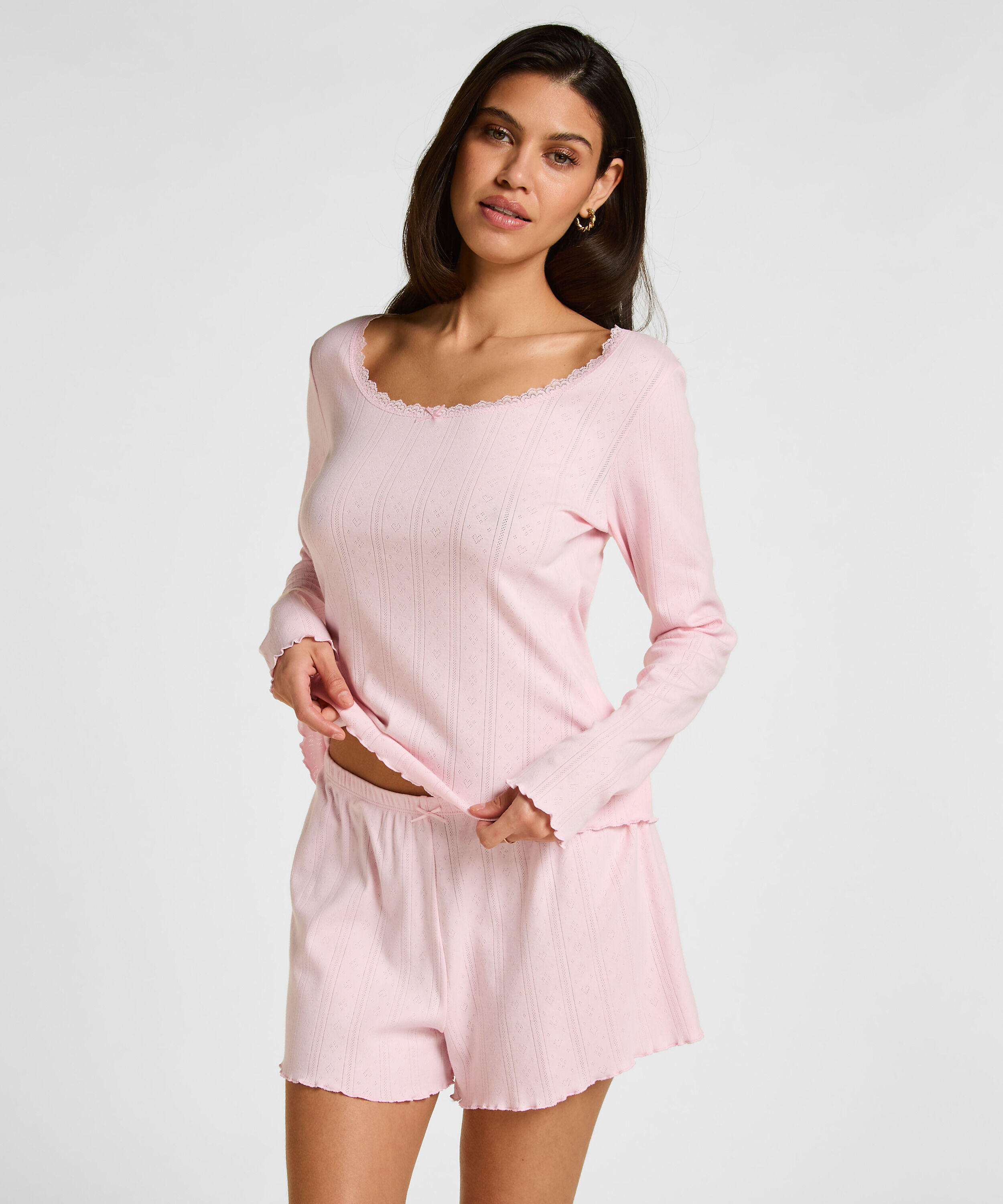 PJ LS SHORT POINTELLE, Rose