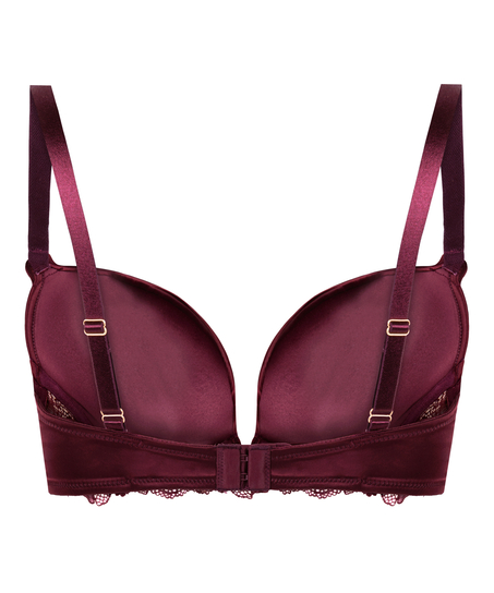 Soutien-gorge à armatures rembourré longline Avela, Rouge