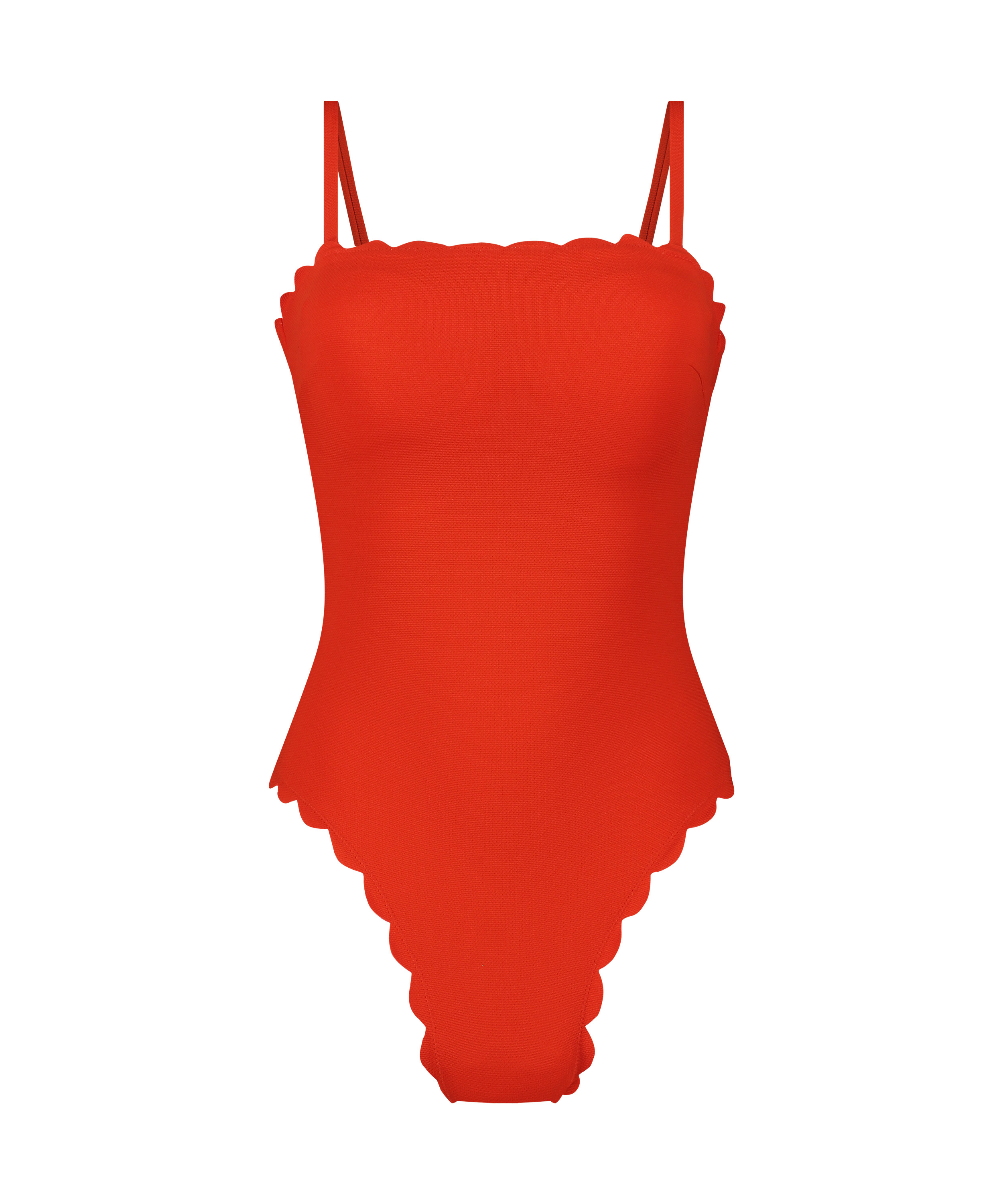 Maillot de bain Bandeau Scallop, Rouge, main