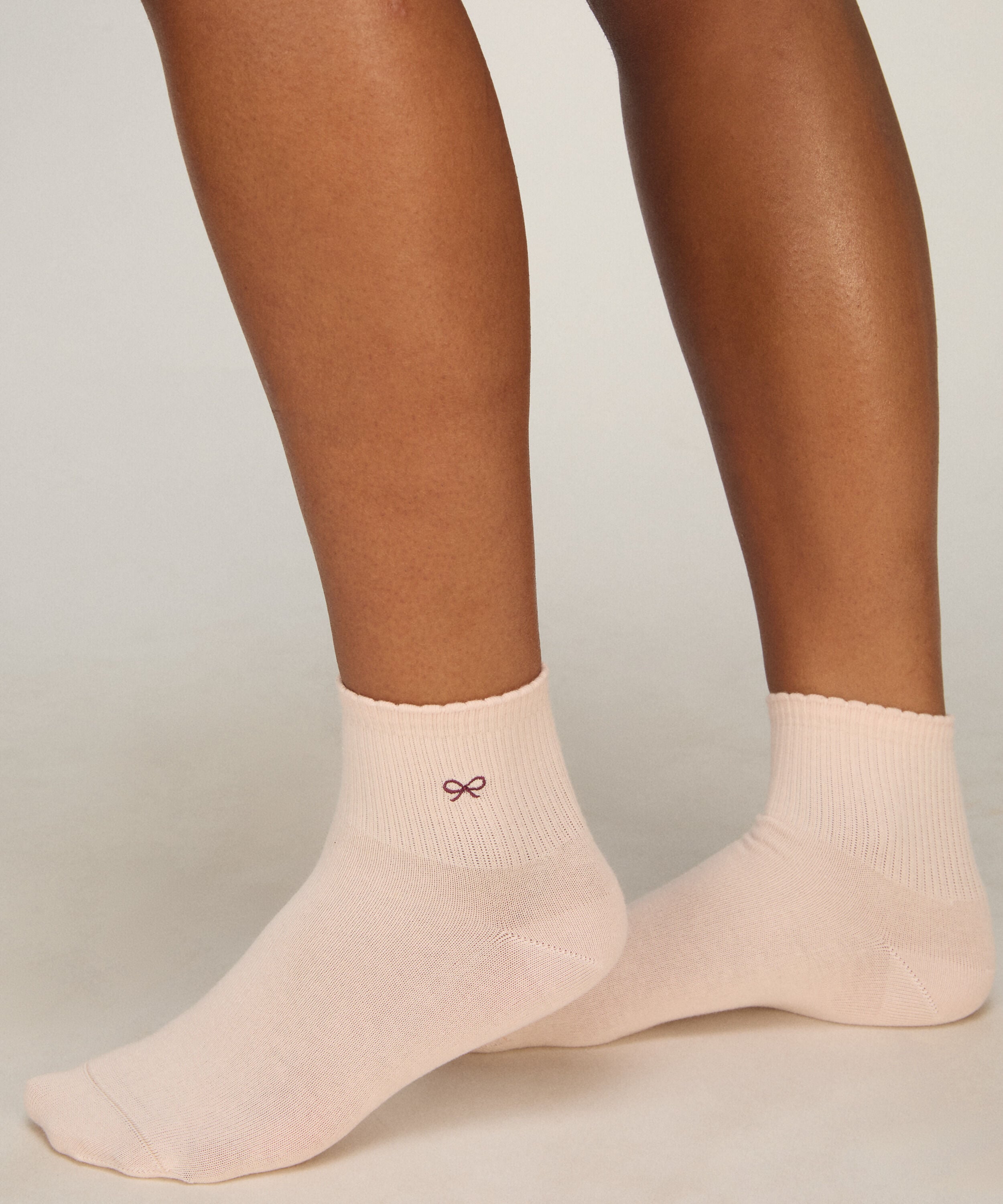 Lot de 2 Paires de Chaussettes Mi-Hautes en Coton, Rose Lot de 2 Paires de Chaussettes Mi-Hautes en Coton, Rose