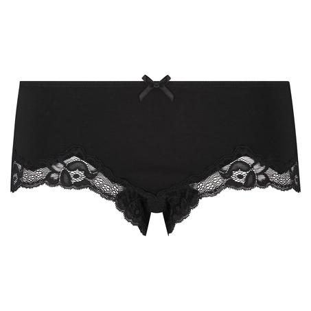 Boxer Coton Secret Dentelle, Noir