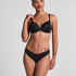 String invisible en coton, Noir