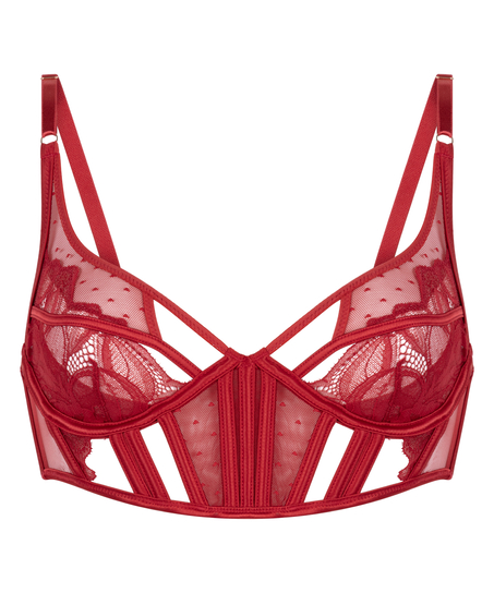 Soutien-gorge à armatures non-préformé longline Billie, Rouge