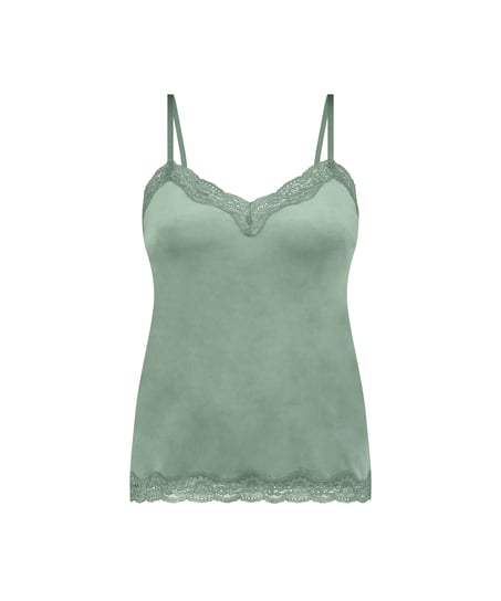 Camisole velours Dentelle, Vert