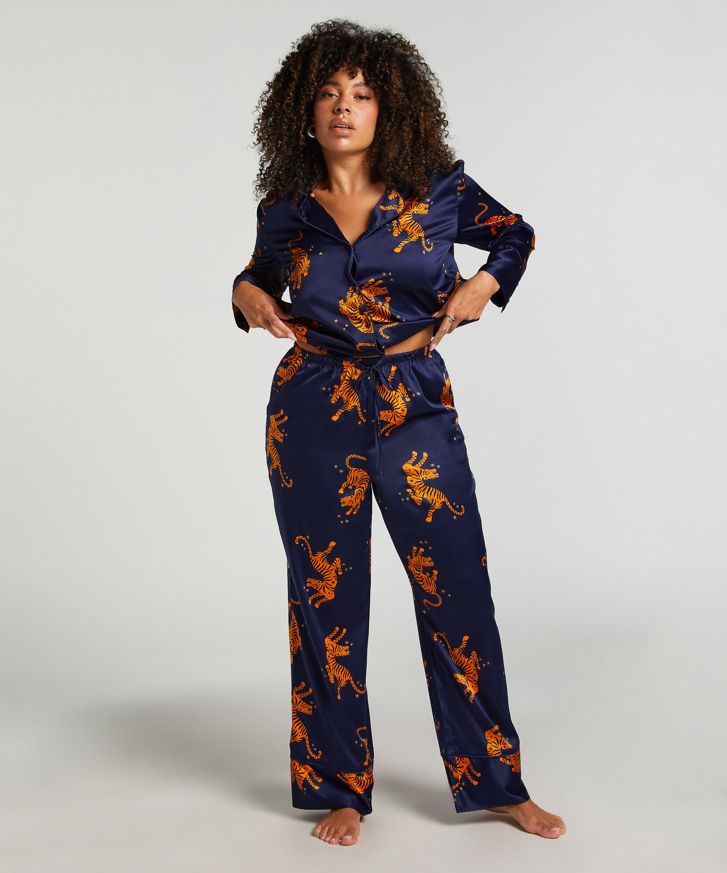 Pantalon Satin, Bleu Pantalon Satin, Bleu