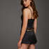 Shorts Satin Amelia Tap, Noir