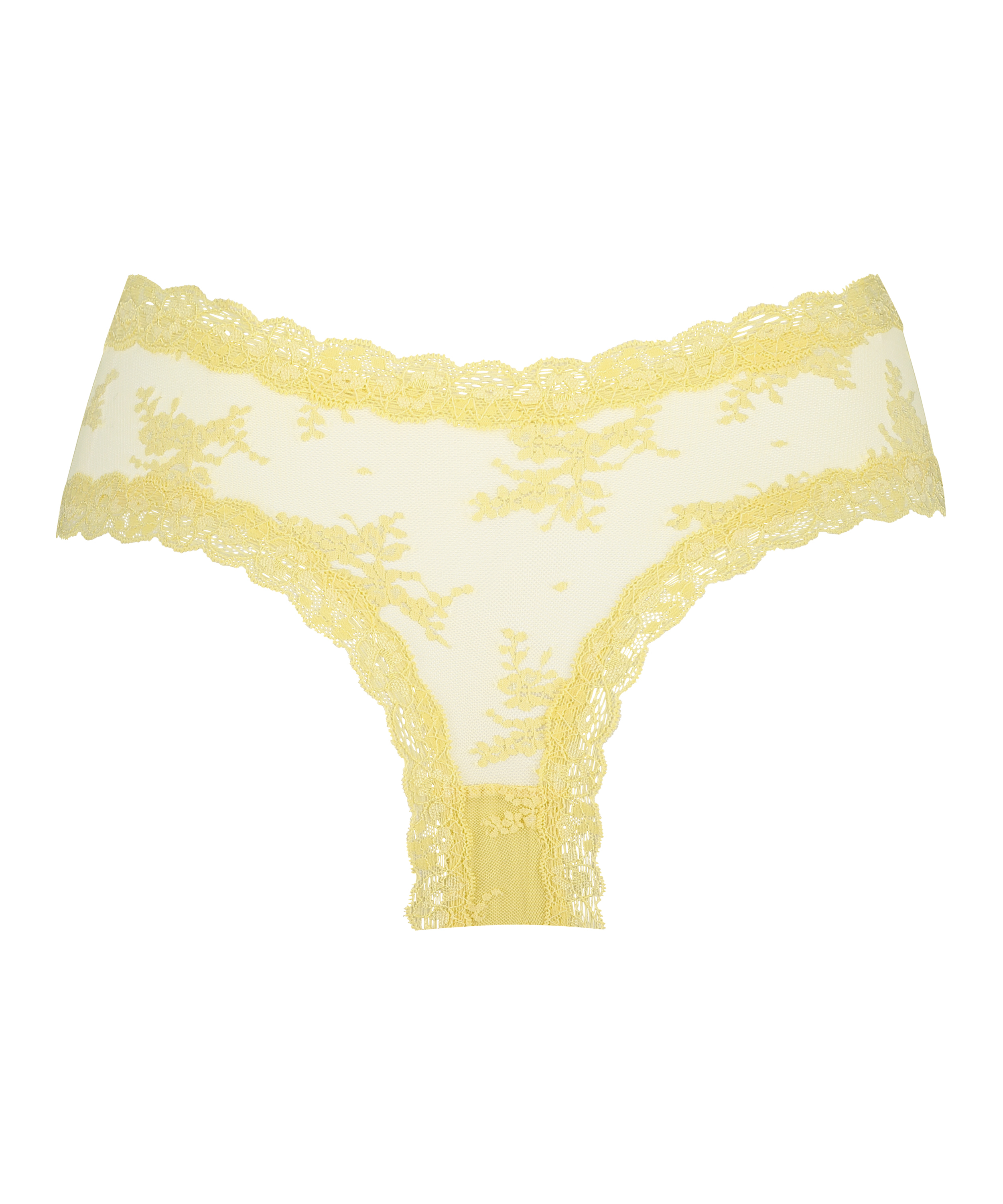 Slip brésilien V-shape mesh, Jaune, main