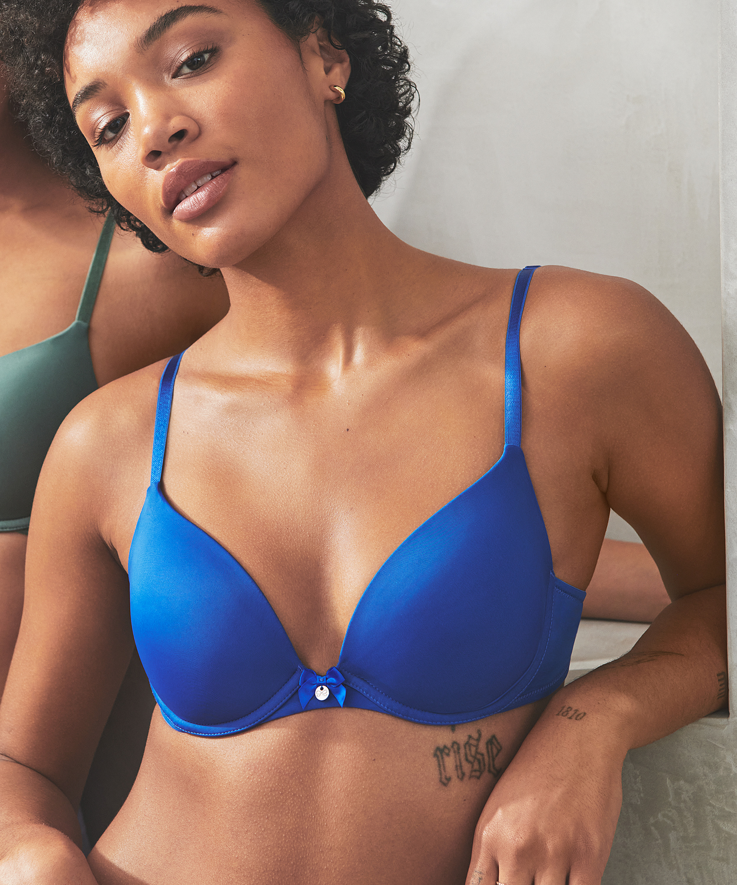 Soutien-gorge à armatures préformé Plunge, Bleu, main