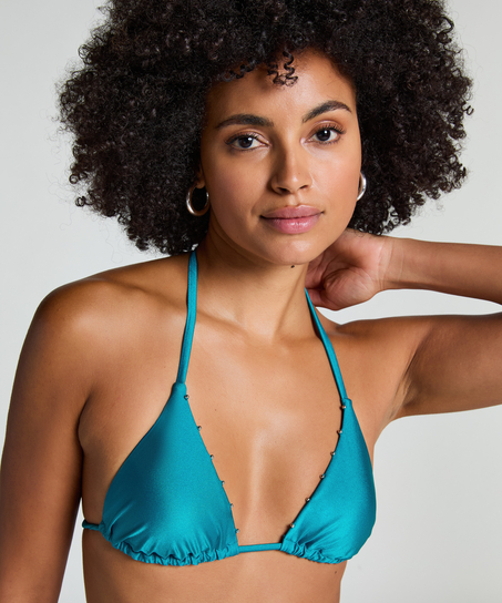 Haut de bikini triangle Aqua, Vert