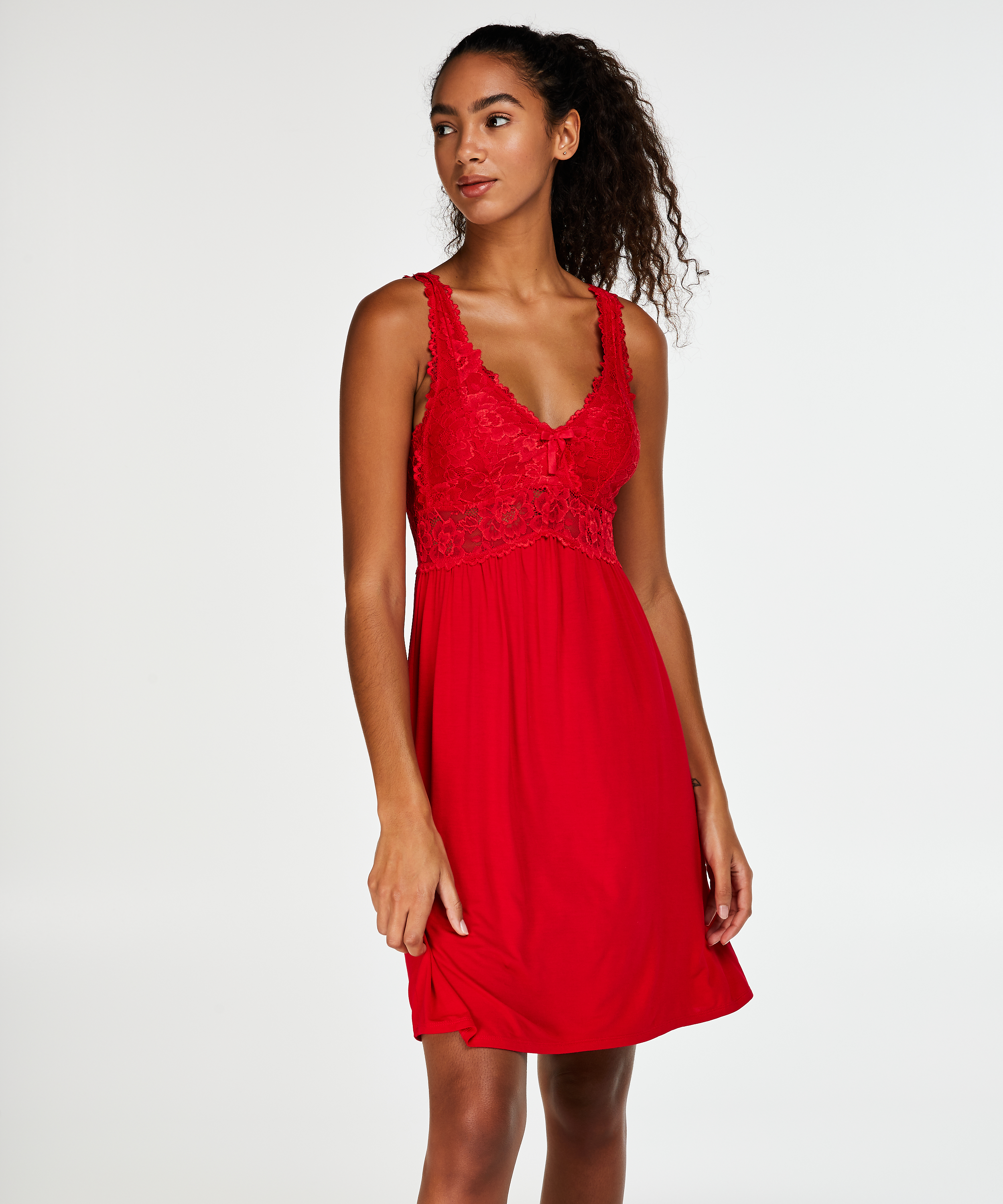 Nuisette Modal Lace, Rouge, main