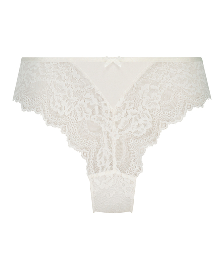 Slip brésilien jambes hautes Dora, Blanc