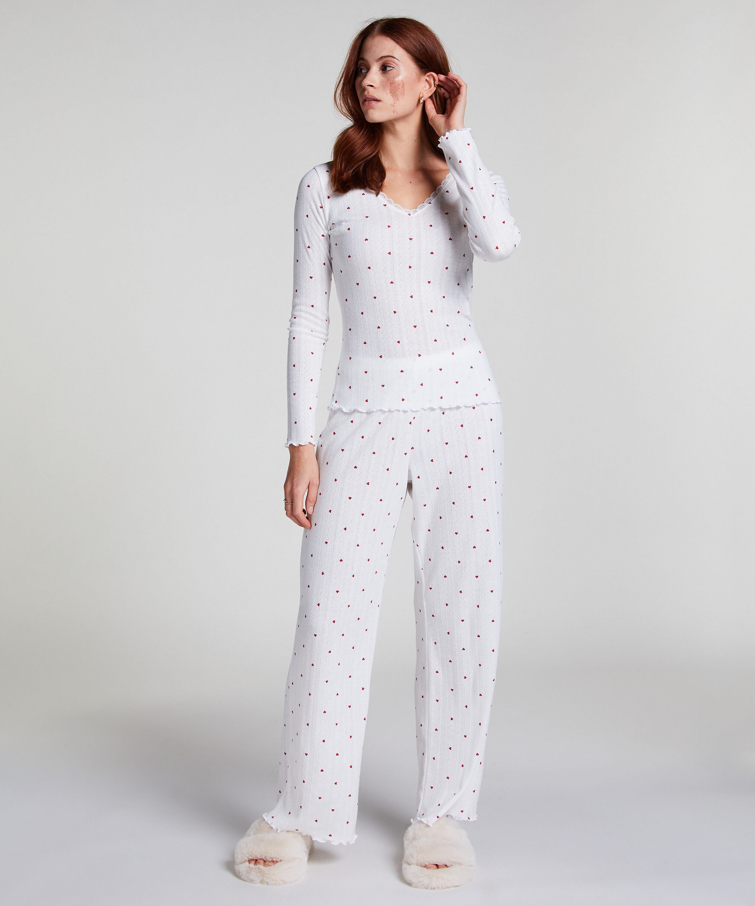 Pantalon de pyjama Pointelle, Blanc