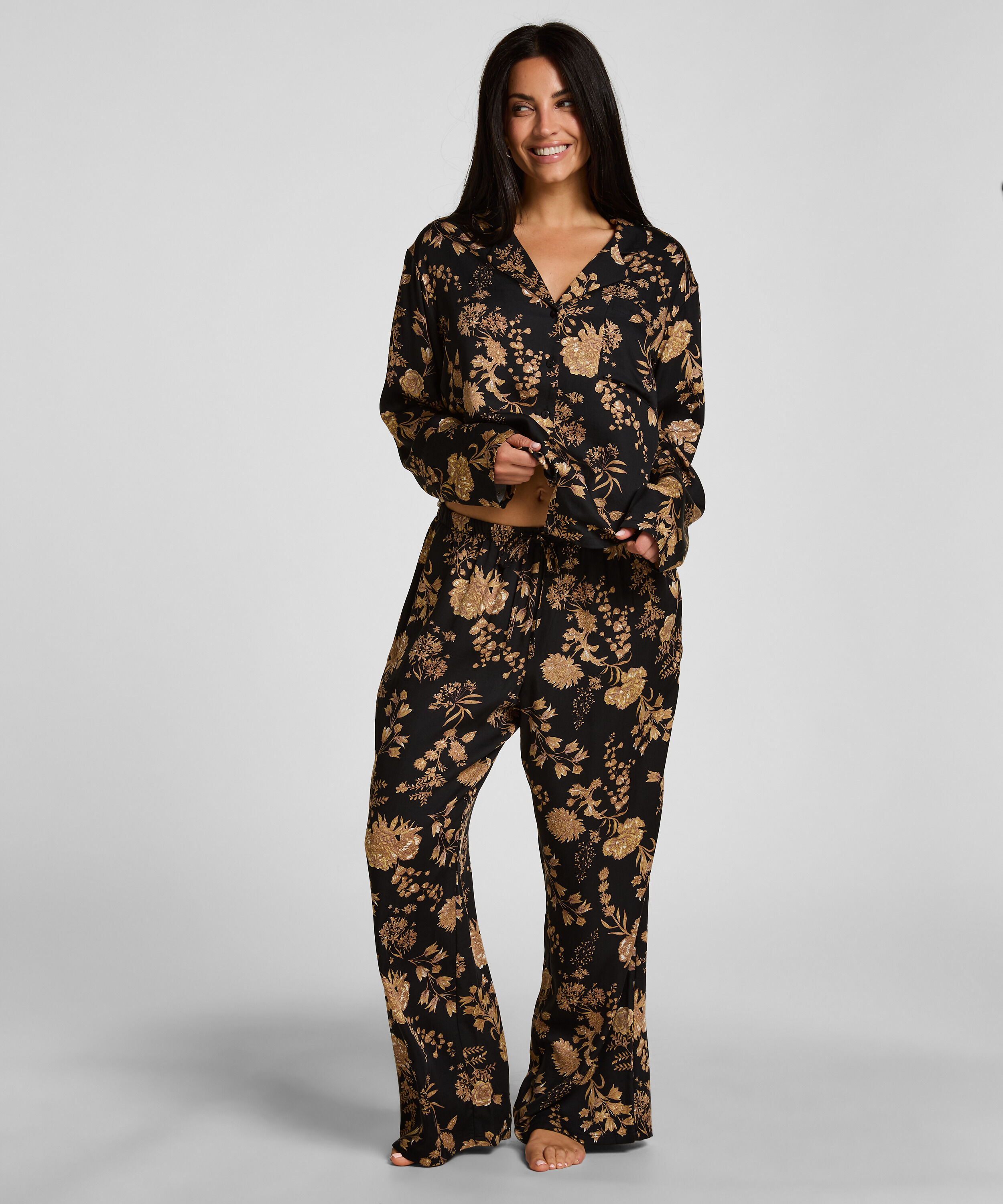 Pantalon de Pyjama Woven Print, Noir Pantalon de Pyjama Woven Print, Noir