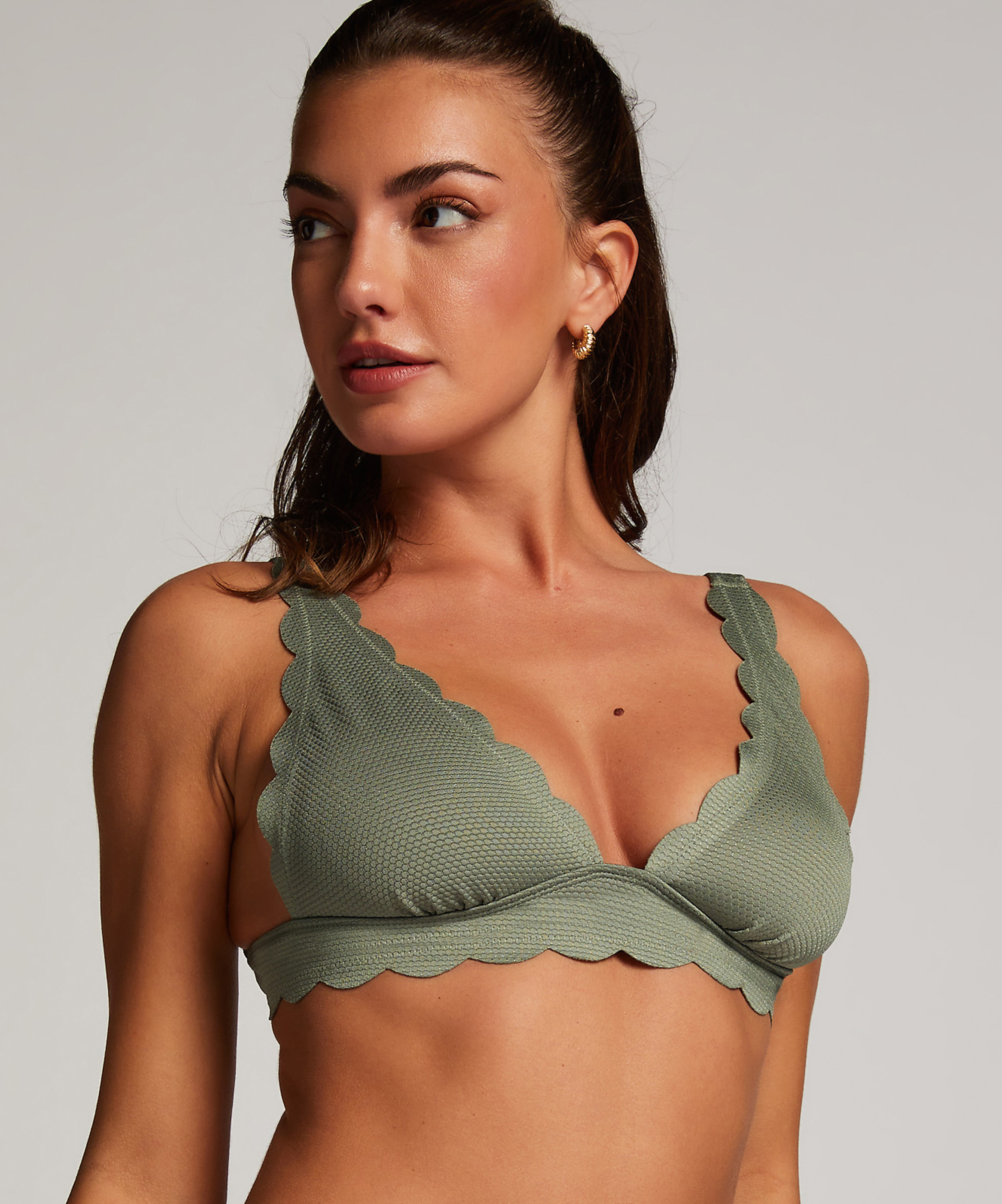 Haut de bikini Triangle Scallop, Vert, main