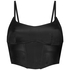 Top corset en Satin, Noir