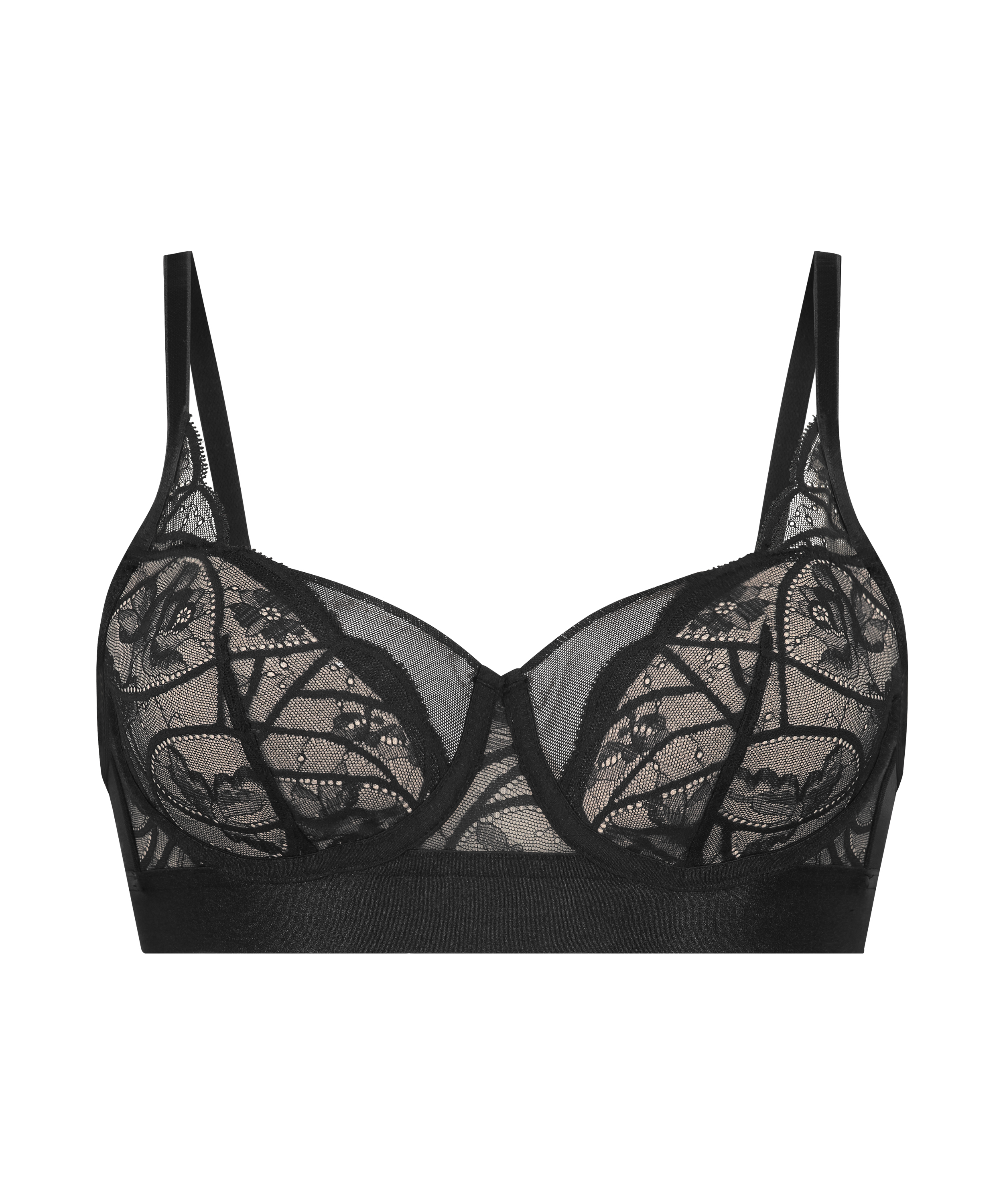 Soutien-gorge rembourré à armatures longline Luna, Noir, main
