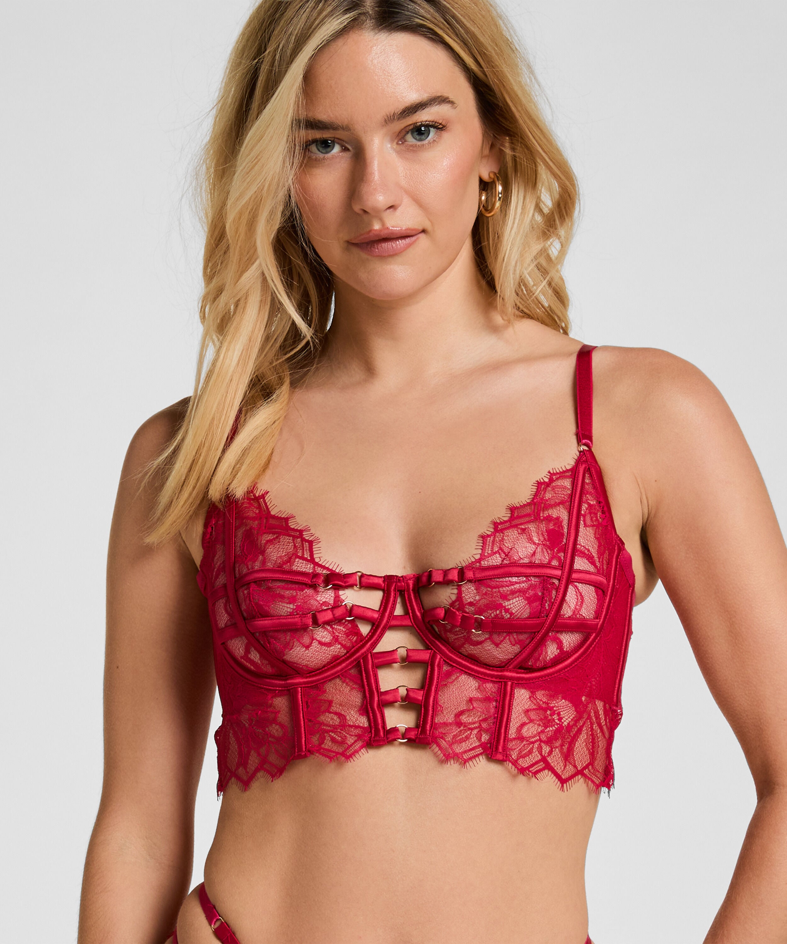Soutien-gorge à armatures non préformé longline Bea, Rouge Soutien-gorge à armatures non préformé longline Bea, Rouge