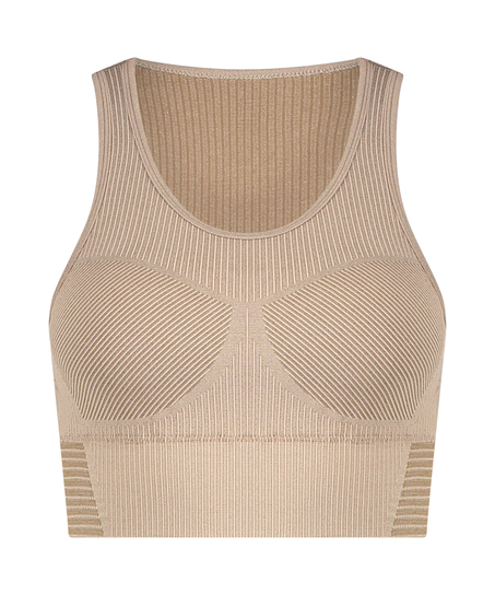 HKMX Soutien-gorge de sport sans couture, Gris