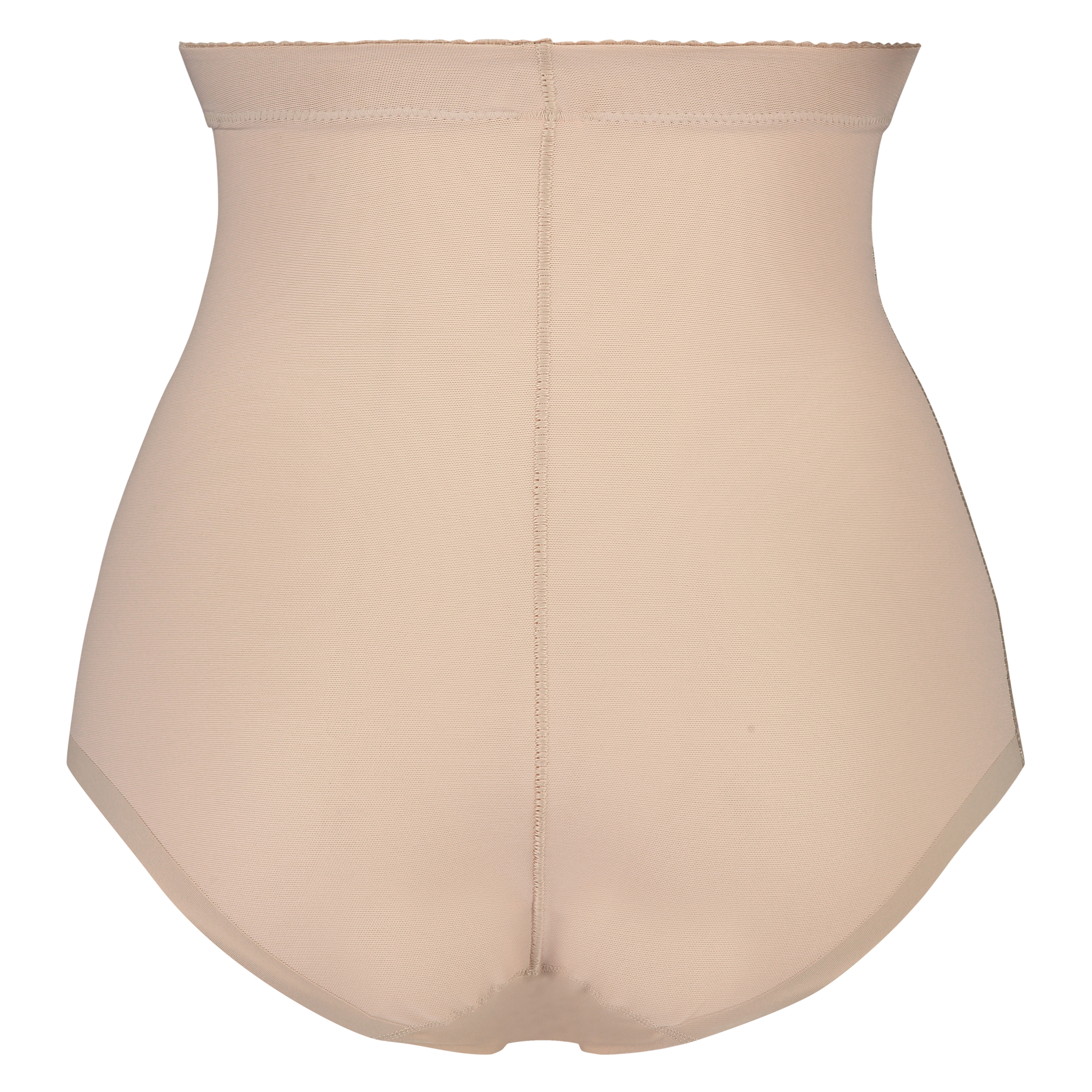 Bas taille haute avec gaine sculptante en dentelle festonnée - Level 3, Beige, main
