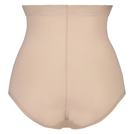 Bas taille haute avec gaine sculptante en dentelle festonnée - Level 3, Beige