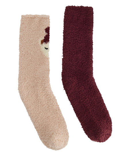 Lot de 2 chaussettes Cosy, Rose