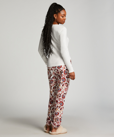 Pantalon de Pyjama Flanel, Blanc