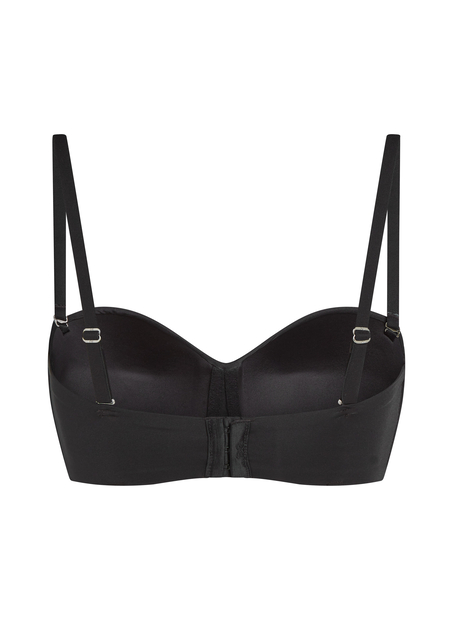 Soutien-gorge push-up sans bretelles à armatures préformé Smooth, Noir