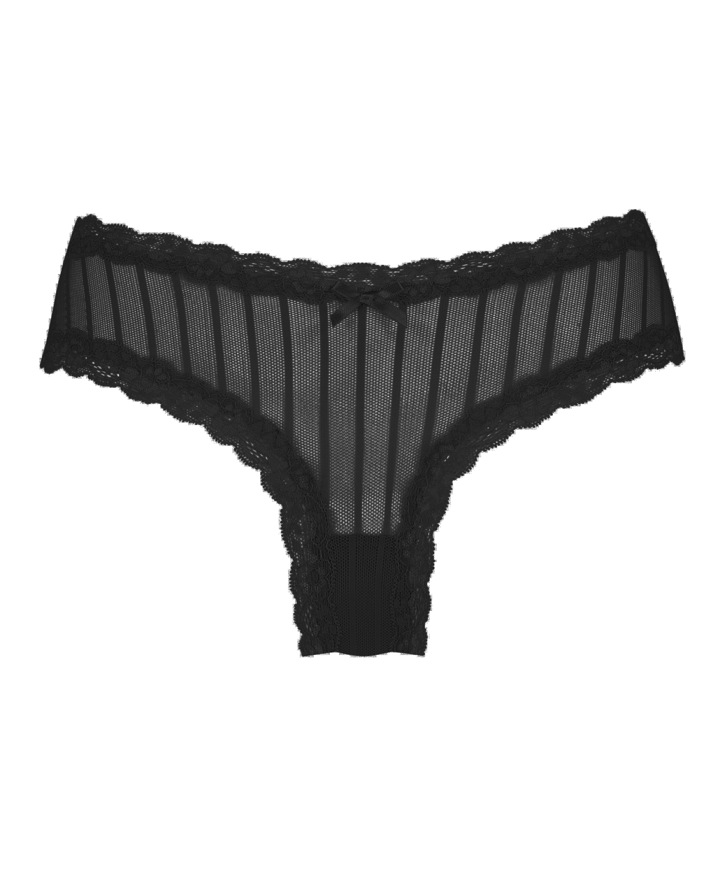 Slip brésilien V-shape mesh, Noir, main