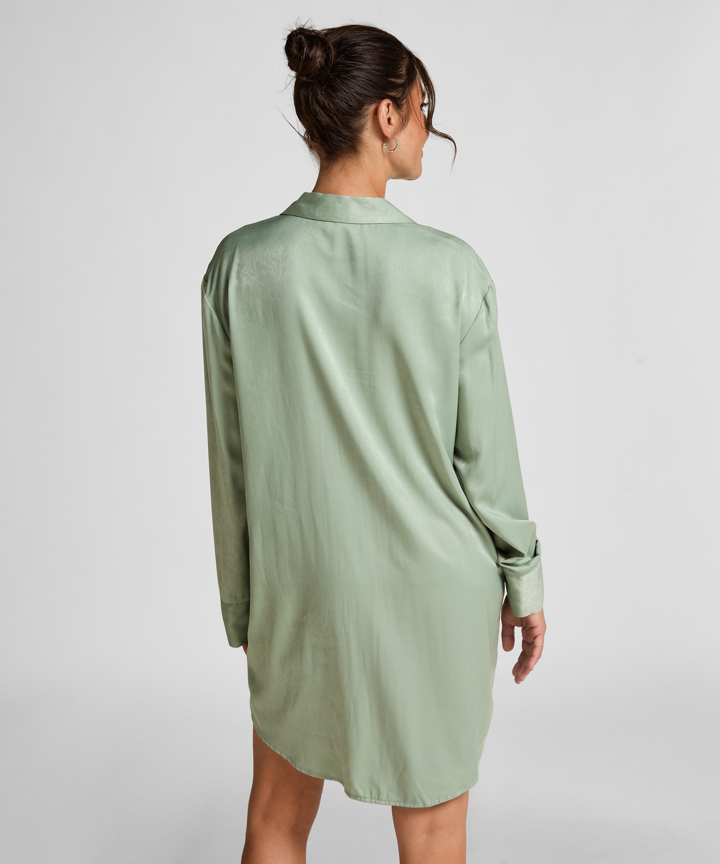 Robe-chemise en satin Ayla, Vert, main