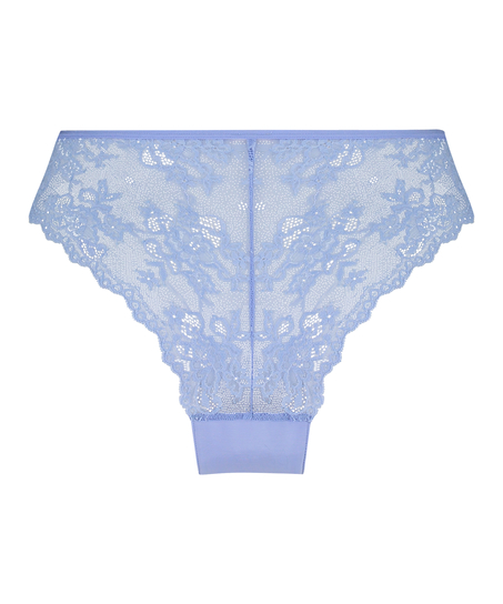 Slip brésilien Invisible Lace Back, Bleu