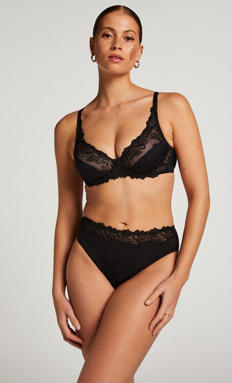 Slip taille haute Diva, Noir
