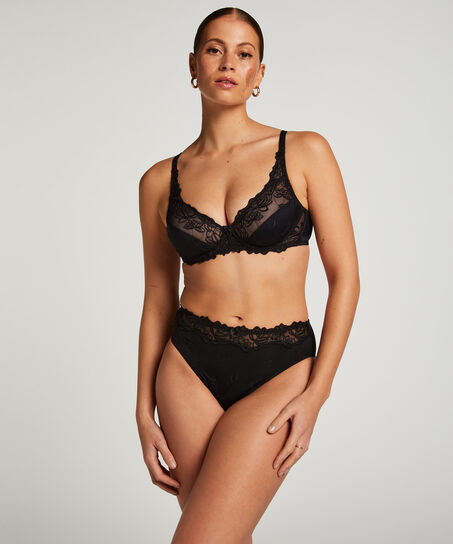 Slip taille haute Diva, Noir