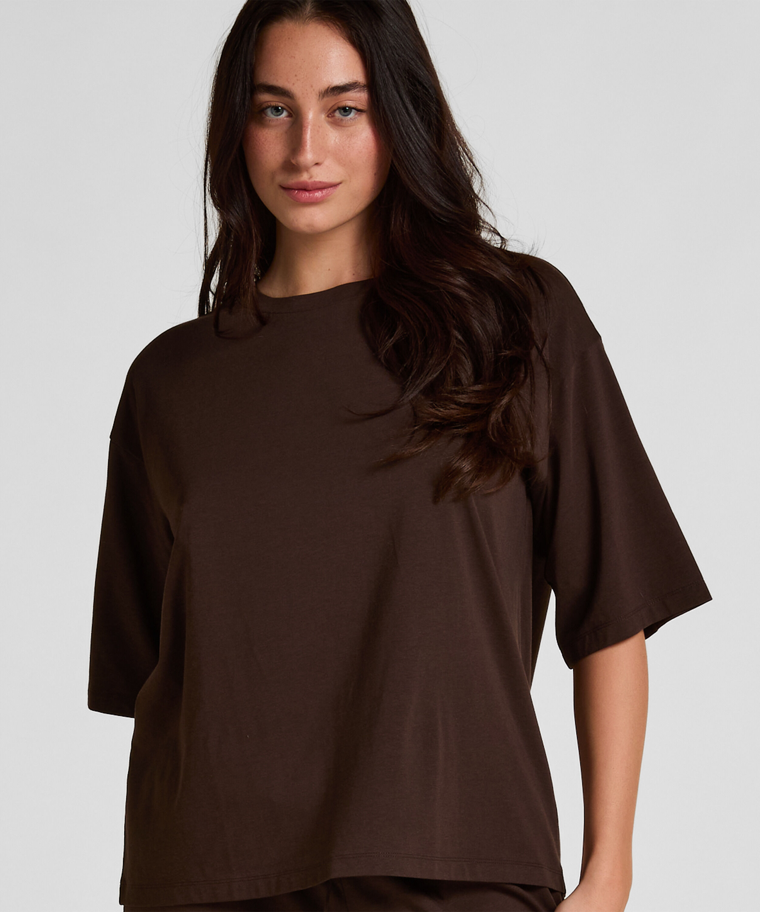 Pyjama Top Loose, Marron