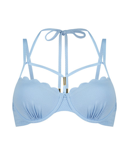 Haut de bikini préformé à armatures Scallop, Bleu
