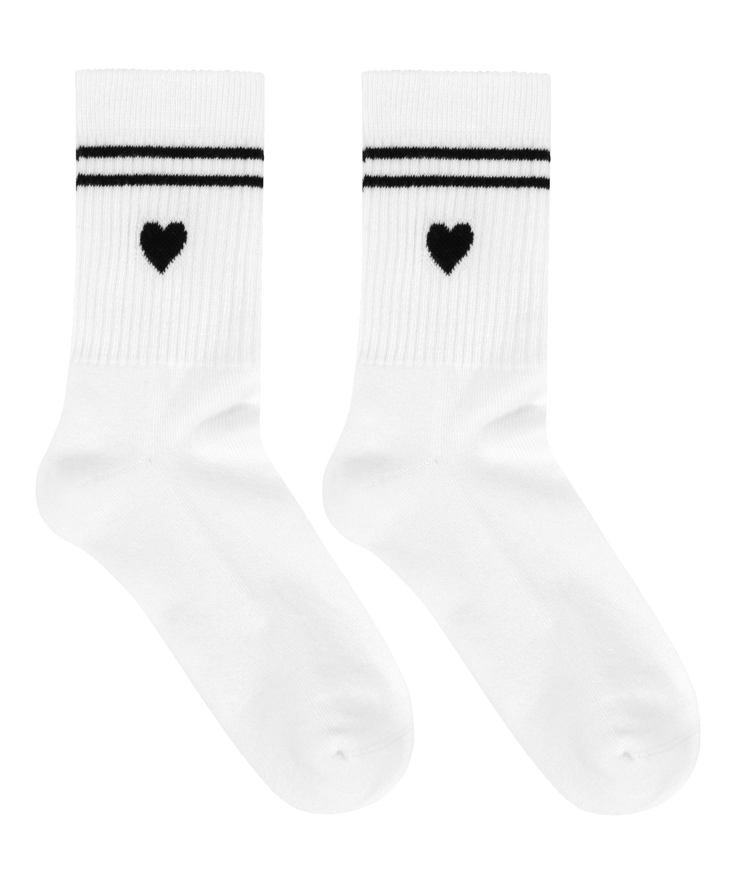 Chaussettes courtes en coton, Blanc, main