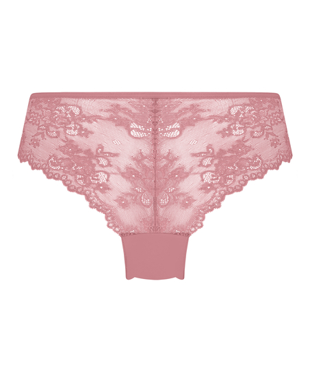Slip brésilien Invisible Lace Back, Rose