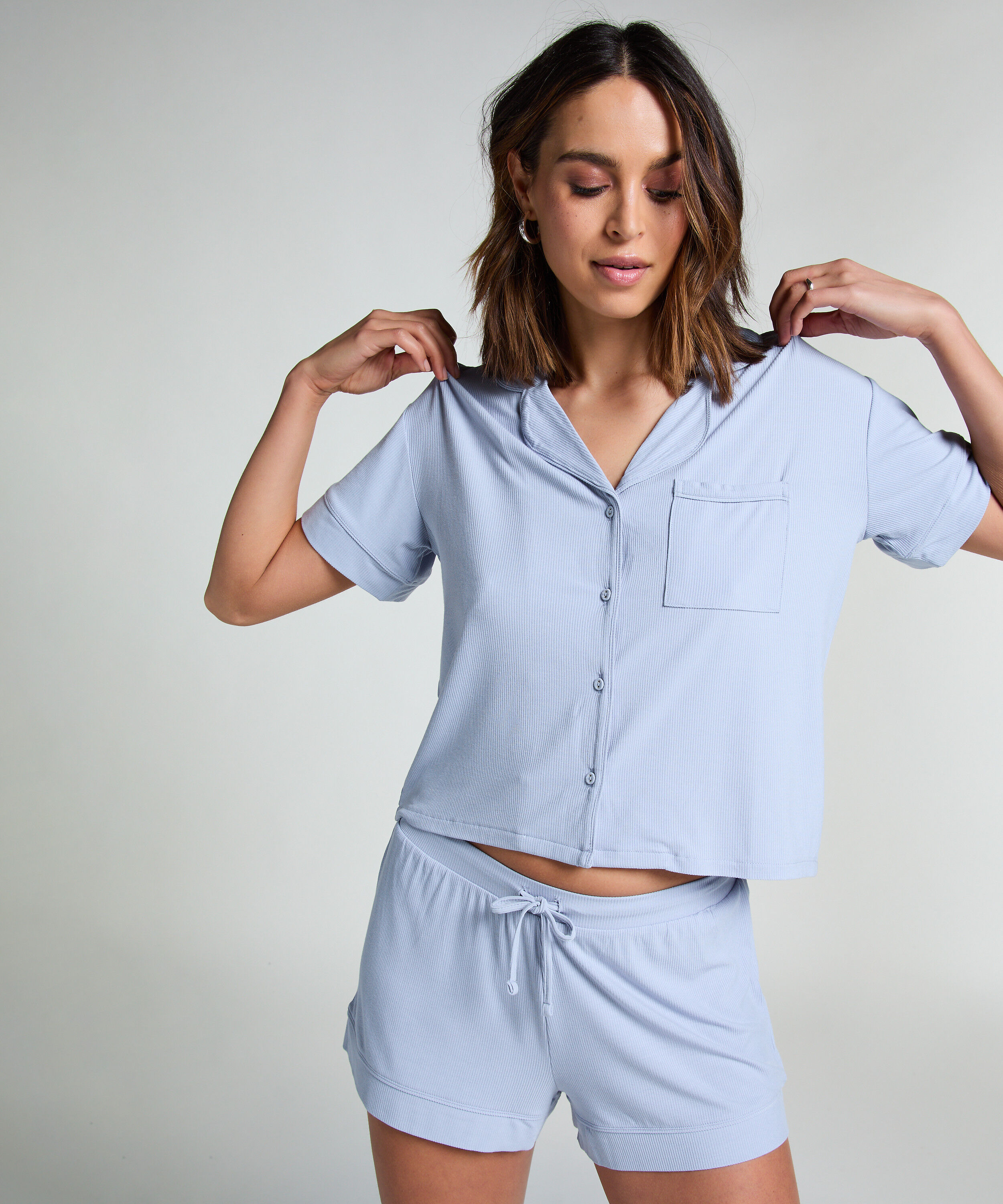 Veste à manches courtes en jersey Essential, Bleu Veste à manches courtes en jersey Essential, Bleu