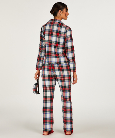Pyjama Check Twill, Blanc