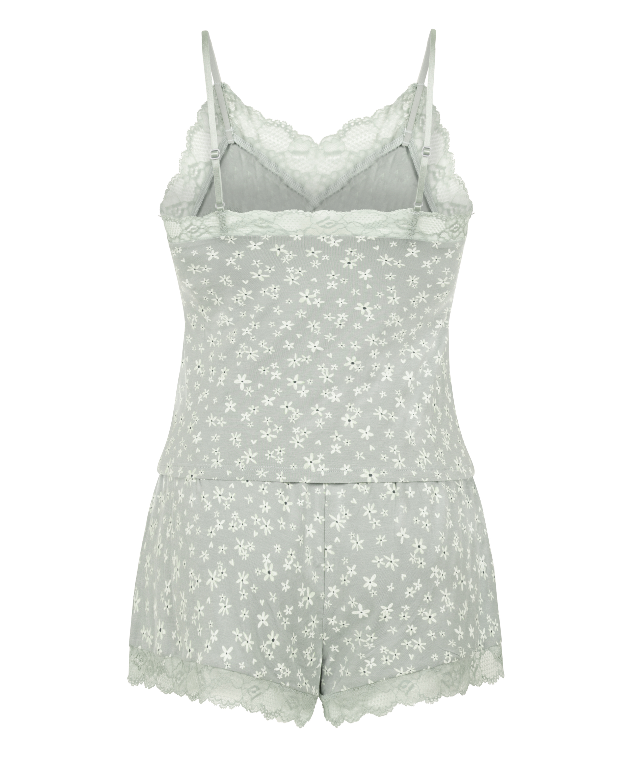 Ensemble de pyjama Jersey avec dentelle, Vert, main
