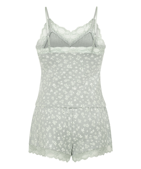 Ensemble de pyjama Jersey avec dentelle, Vert