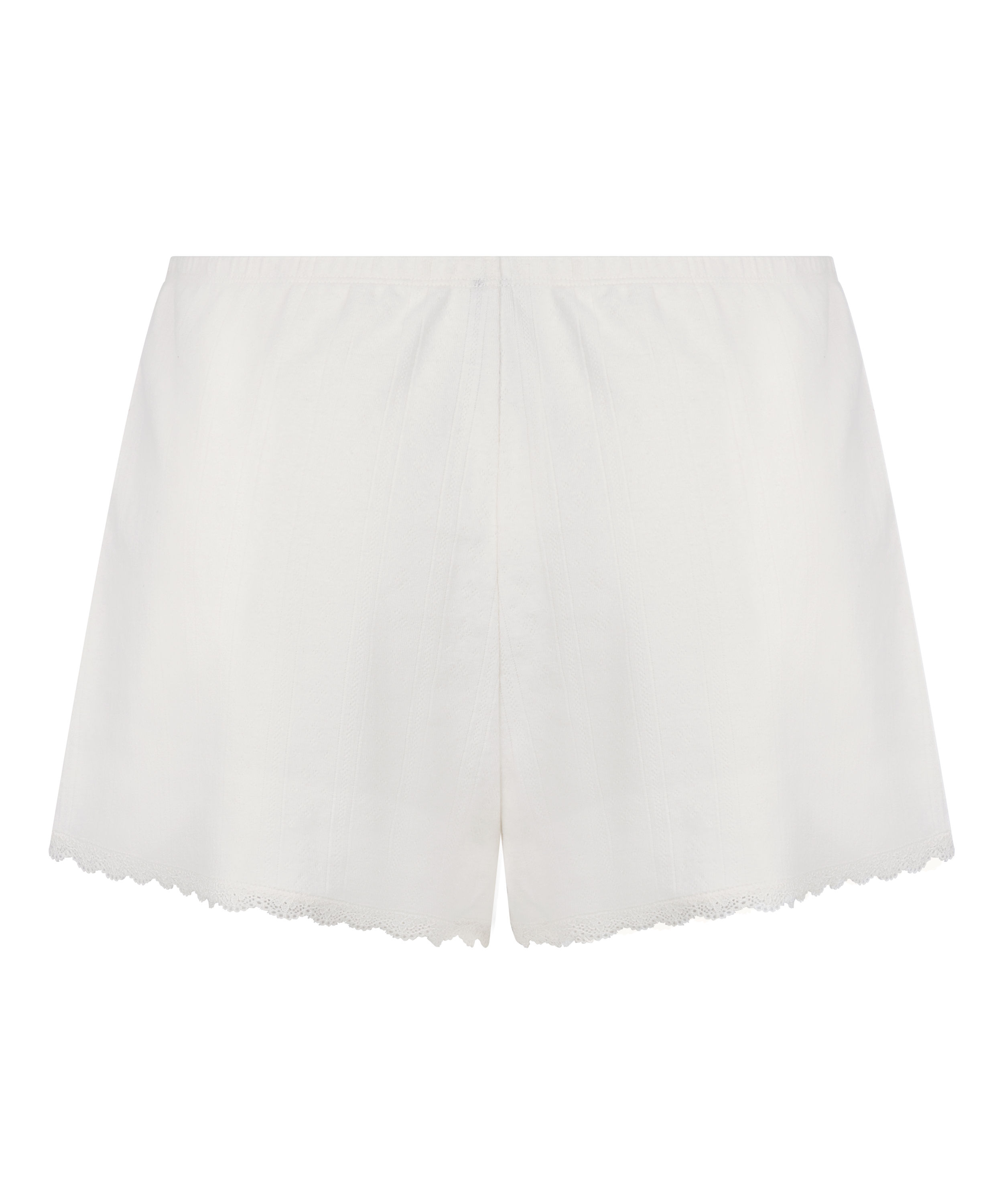 Short Pointelle, Blanc, main
