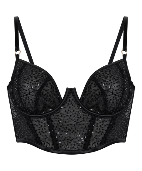 Soutien-gorge à armatures non-rembourré longline Elle, Noir