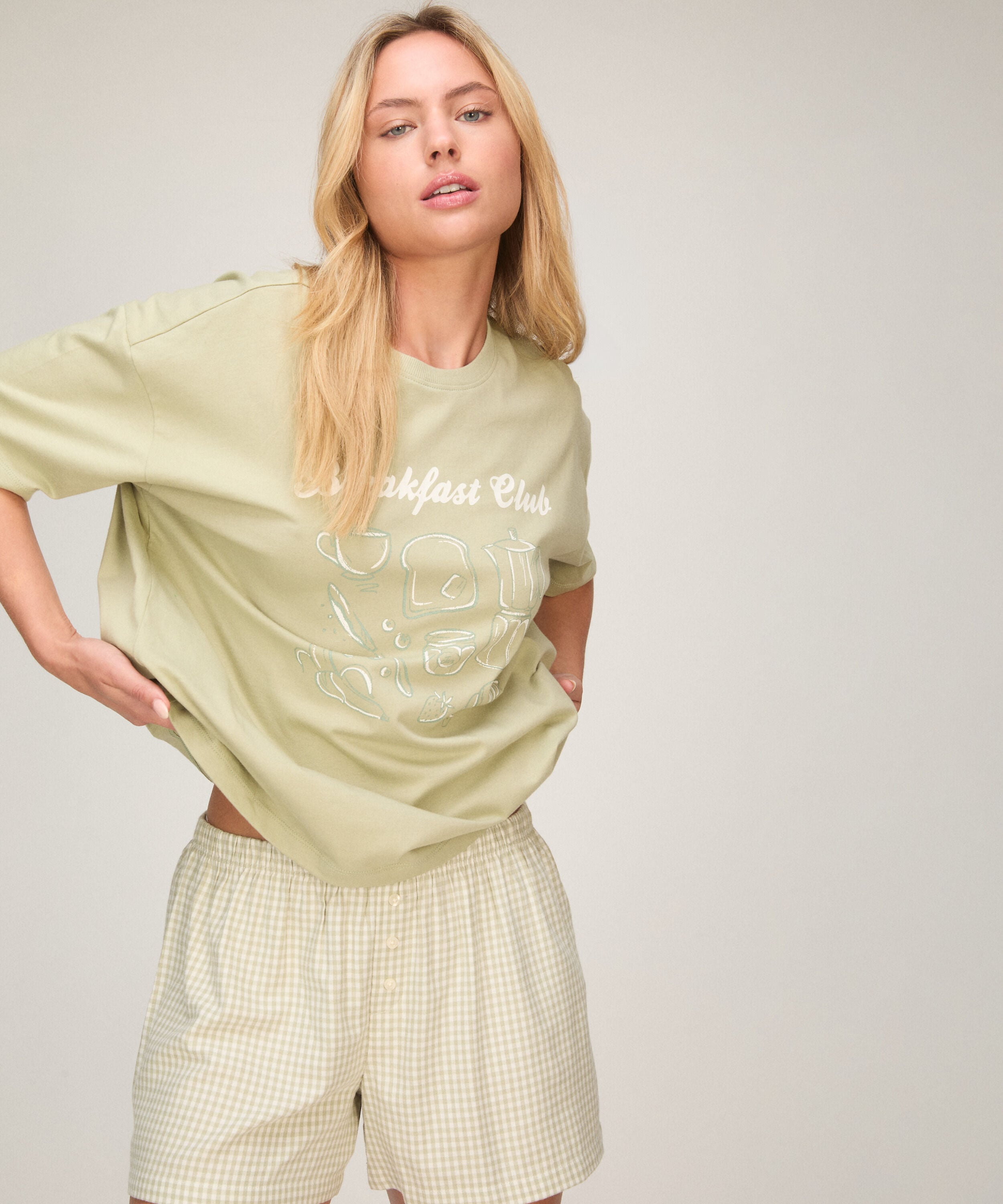 Ensemble Pyjama avec Short et T-shirt, Vert