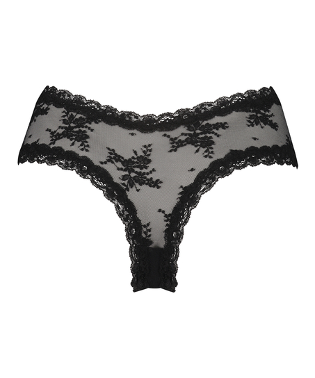 Slip brésilien V-shape mesh, Noir