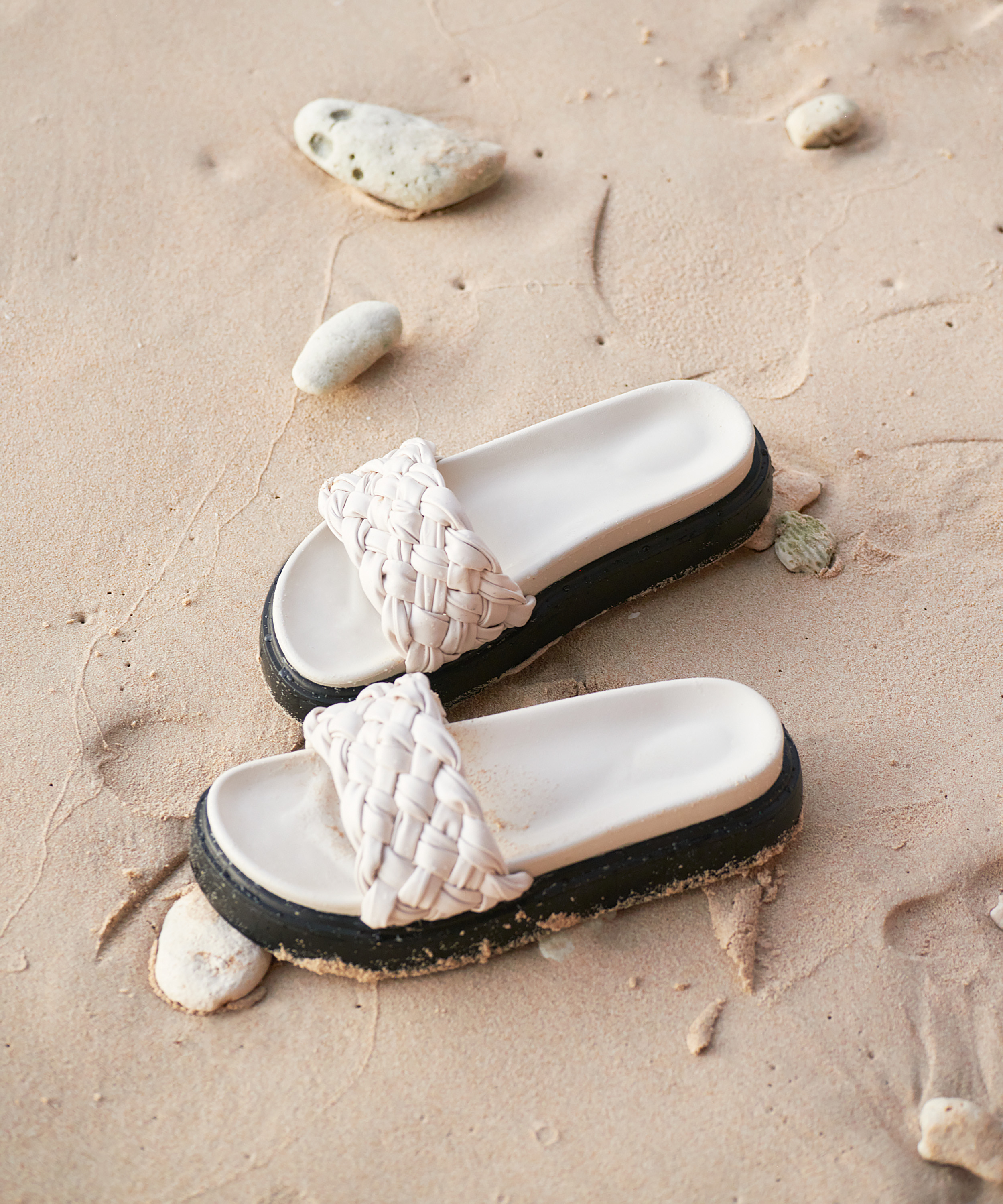 Sandales, Blanc, main