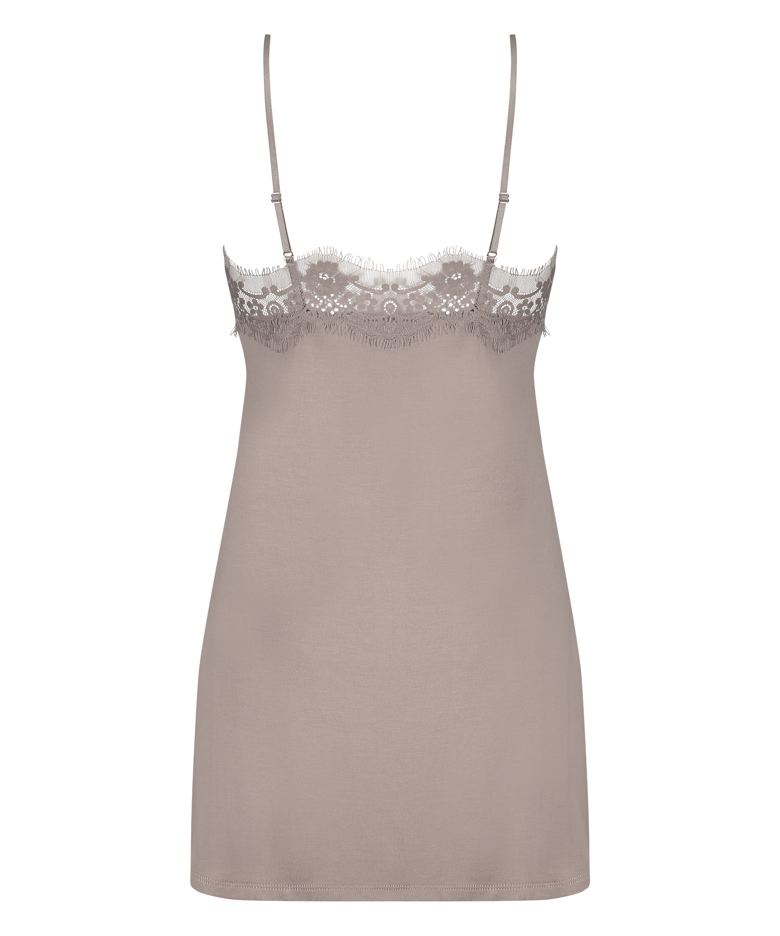 Robe en dentelle et modal, marron, main