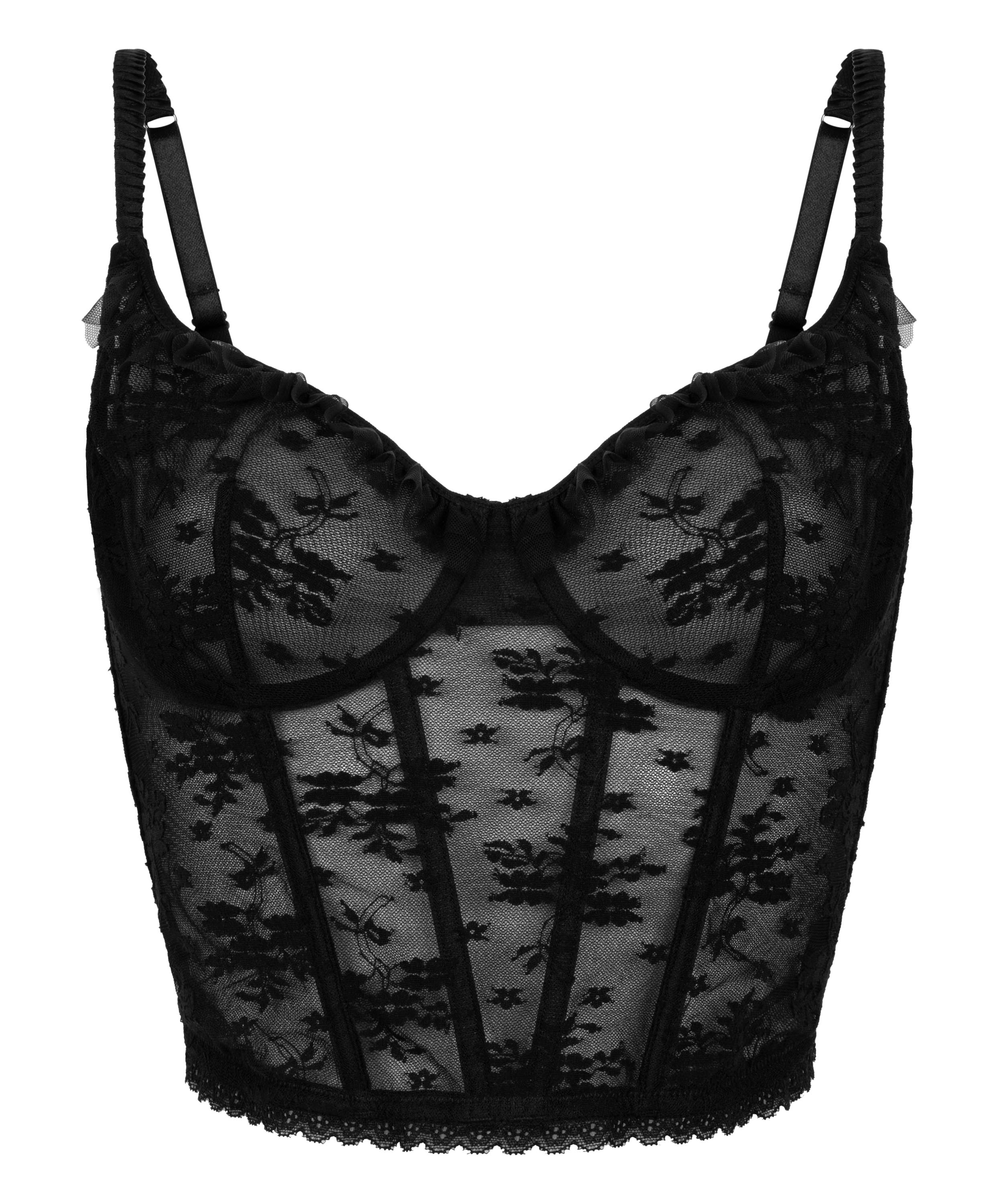 Soutien-gorge &agrave; armatures non rembourr&eacute; longline Darcy, Noir, main