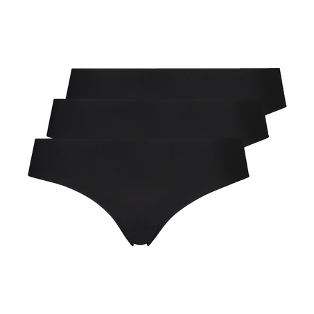 Slip brésilien Invisible Lace Back, Noir