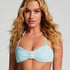 Haut de bikini bandeau Crinkle, Bleu