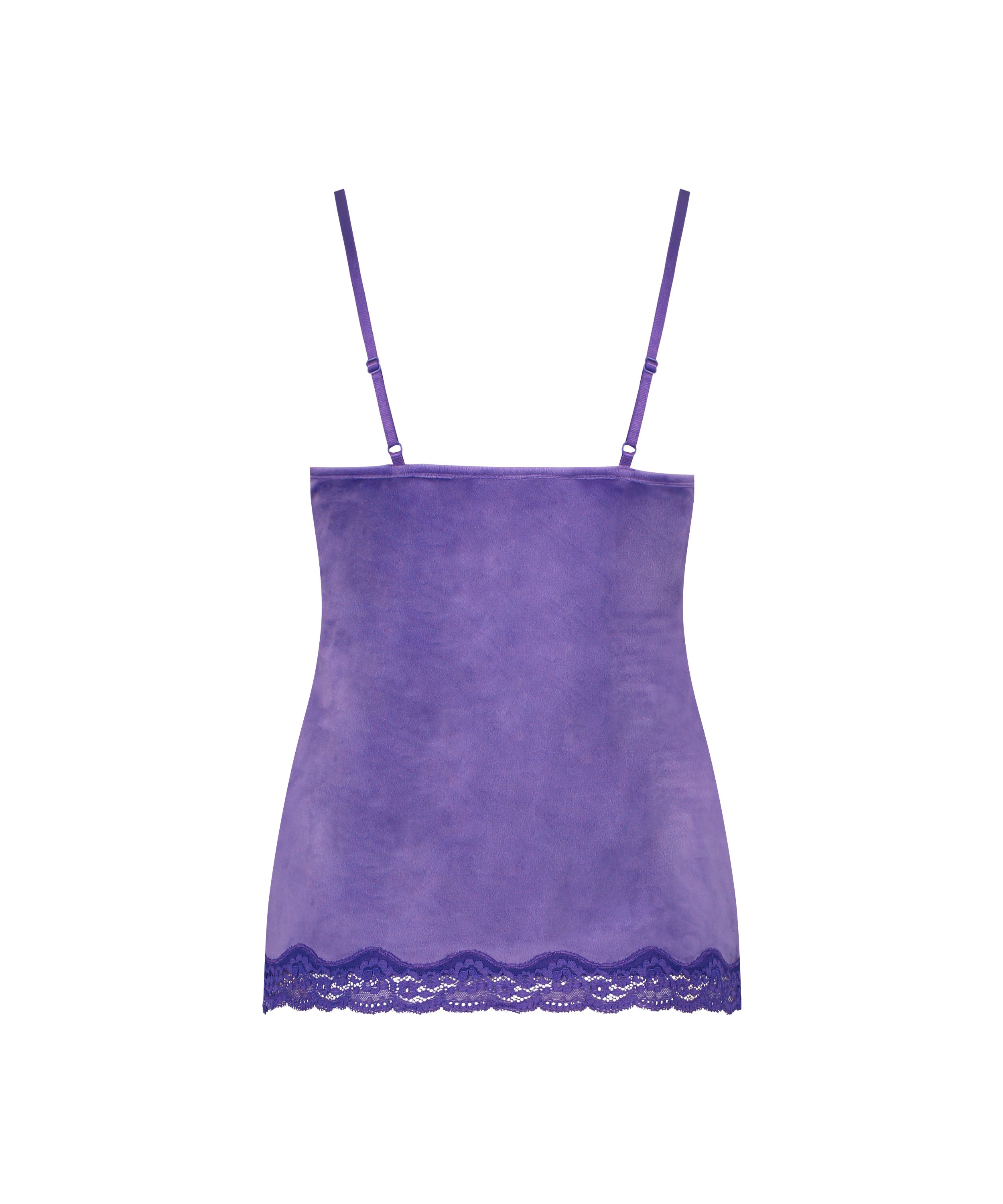 Camisole velours Dentelle, Violet, main